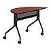 Safco Rumba Table, Half Round, 48 x 24 Cherry Tabletop & Black Base