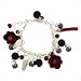 Silver Tone Red Charm Bracelet
