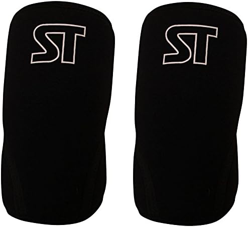 Knee Bands - Compression Knee Sleeves for Weightlifting, Crossfit, Running - Classic Black 7mm Thickness Size Large