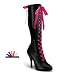 TEMPT-125, Ribbon Lace Up Knee Boot W/Concealed PF