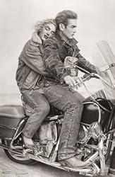 James Dean Marilyn Monroe Motorcycle Poster Art Full Size