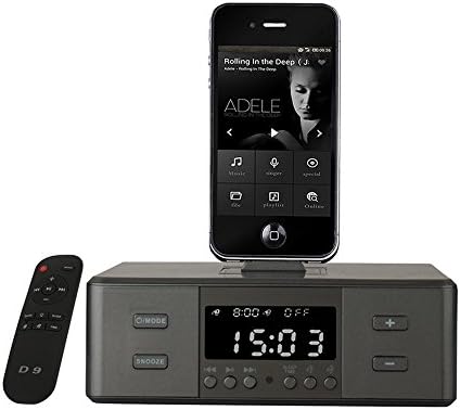 JIUYI D9 Micor Usb/Lightning Dock Dual Clock Radio with USB Charge/Play for iPhone 6S/6S Plus & 6/6Plus &5/5S/4S & All iPad Models with Lightning Connector and Samsung/LG Phones & tablets
