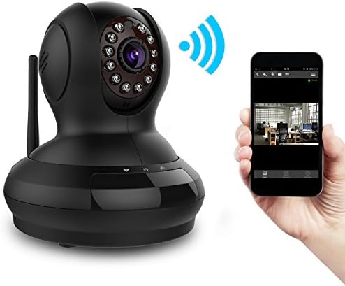 Yeame 720p HD Wifi Ip Camera Wireless Home Surveillance System Remote Video Monitoring with Plug/Play Pan/Tilt Night Vision Two Way Audio Motion Alert (YM009b,Black)