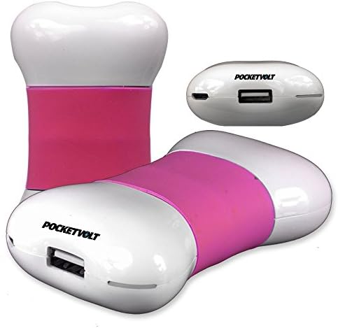 Power Bank, POCKETVOLT BONE Power Bank 5200mAh 1 Amp Portable Power Bank PINK