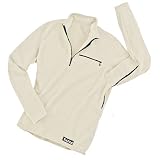 TAIGA Men's Polartec Microfleece SPORT Long-sleeved Zip Sports Shirt, Ivory, MADE IN CANADA