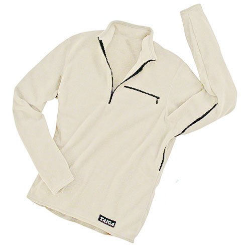 TAIGA Men's Polartec Microfleece SPORT Long-sleeved Zip Sports Shirt, Ivory, MADE IN CANADA