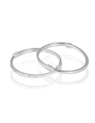 Fashion Plaza Sterling Silver Childrens Adjustable Bangle Bracelet 7.9g Weight 3mm Band Y44 (A Pair)