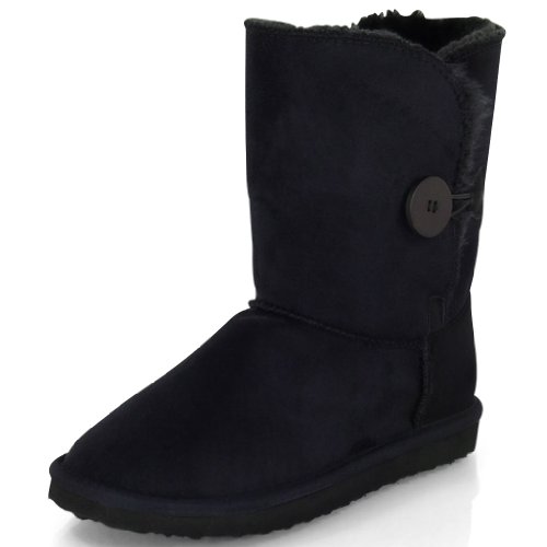 Damen bequeme Halbschaft Winterstiefel