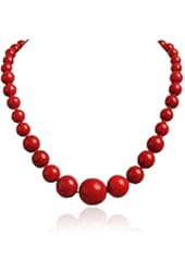 Jane Stone Round Beads Turquoise Necklace Bib Chunky Fashion Jewelry