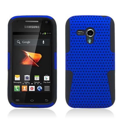 Aimo Wireless SAMM830PCPA002 Hybrid Armor Cheeze Case for Samsung Galaxy Rush M830 - Retail Packaging - Black/Blue