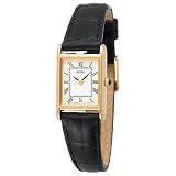Water Resistant Watch, Seiko Womens Black Leather Strap Watch 