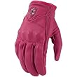 Icon Pursuit Women's Leather On-Road Motorcycle Gloves - Pink