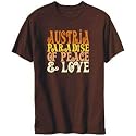 T-Shirt Mens Brown " Austria PARADISE OF PEACE AND LOVE " Countries