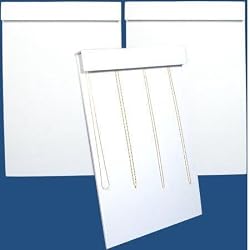 3 White Leather Chain Board Display Necklace Case Holders