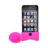 For Apple Iphone 4S 4 Hot Pink Silicone Horn Stand Holder Music Amplifier