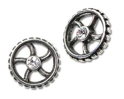 Diamond Crank-Wheel (Pair) Alchemy Gothic Earrings