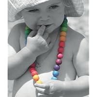 Grimm's Colorful Wooden Beads Rainbow Necklace for Baby & Child, 26-inch Length