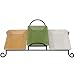 Signature Housewares Sorrento Stoneware Serving Trays in Tiered Caddy, Ivory/Green/Gold, Set of 3