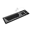 Foldable Flexible Waterproof Keyboard (Black, USB 2.0, Compatible to Windows 7)