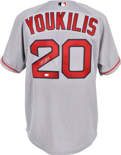 Kevin Youkilis Autographed Jersey | Details: Boston Red Sox, Grey, Russell Authentic Jersey