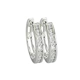 14K White Gold 1/2 ct. Channel Set Diamond Hoop Earrings