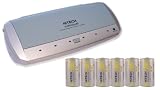 Universal Battery Charger & 6 C Size Rechargeable Batteries