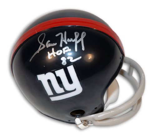 Sam Huff Autographed New York Giants Throwback Mini Helmet Inscribed 