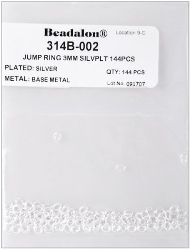 Beadalon 144-Piece 3-MM Jump Ring, Nickel Free Silver Plate