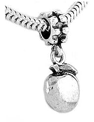 Sterling Silver One Side Fruit of the Spirit Peach Dangle Bead