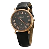Trump Mens Executive Dress Buffalo Grain Leather Quartz