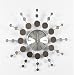 20 Chrome Sunburst Flat Wall Clock