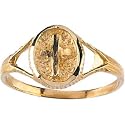 14K Yellow Gold Teen Diamond Cut Cross Ring