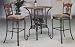 3 PIECE BAR TABLE SET WITH WINE RACK BASE - Bar Table and 2 Bar Chairs