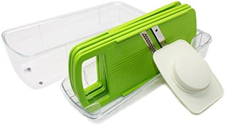 Mandoline Slicer By Yoroi - Vegetable Slicer - Stainless Steel Blades - Food Safe Plastic - Compact, Lightweight &amp; Versatile