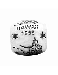 De Buman Sterling Silver Us 50 State Hawaii Bead,hole 5mm