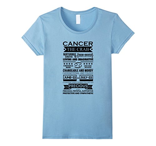 Women's Cancer Horoscope The Crab Nurturing Cute Funny Sign T-Shirt Small Baby Blue