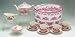 Johnson Brothers Old Britain Castles-Pink (England 1883) 13pc Tea Set W/Tp, Cr, Su, & 4 Cslm2, Fine China Dinnerware
