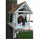 Classic Series Christmas Cabin Bird House in Holiday White