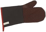 Le Creuset Silicone Textiles Oven Mitt, Black and Red, 14 Inch
