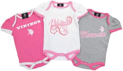 Newborn Minnesota Vikings 3 Piece Creeper Set (0/3M - 6/9m) 6-9 Months