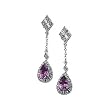 14K White Gold Amethyst and Diamond Earrings