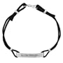 Sterling Silver "Be The Change You Wish To See in the World" Bracelet on Black Cord, 7.5"