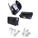 PCMICROSTORE Brand Apple iPhone PDA Premium Black Leather Wallet Carrying Case with Belt Loop and Clip - Include Accessory Compartment - Style H11 - Bundled with 12v Rapid Premium Car Charger and Home Travel Wall Charger