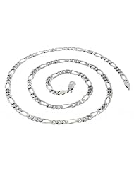 Sterling Silver Solid Figaro Link Chain Necklace 2.1MM 20"
