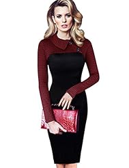 Sexy Cotton/Polyester Long Sleeves Wrap Knee Length Bodycon Dress/Evening Dress/Wedding Party Dress 