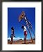 Children Playing Basketball at Honda Bay, Puerto Princesa, Philippines Styles Framed Art Poster Print by Tom Cockrem, 18x22