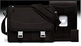 17 MacCase Premium Leather MacBook Shoulder Bag/ Sleeve /iPod Set - Chocolate