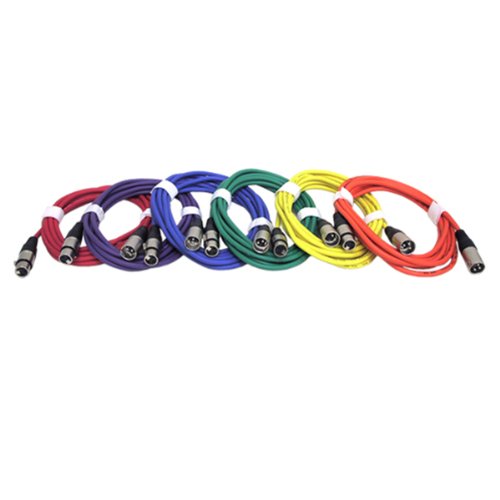 GLS Audio 12ft Mic Cable Patch Cords XLR Male to XLR Female Colored