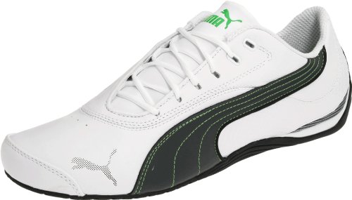 PUMA Unisex Drift Cat III L Sneaker,White/Dark Shadow/ Green,US Women's 14.5 B/US Men's 13 D