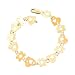 14K Yellow Alternate '' Hearts & Flower '' Bracelet